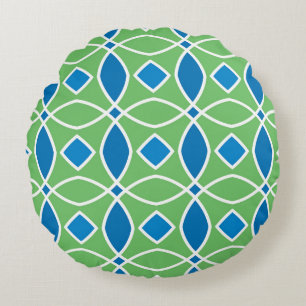Abstract Retro Geometric seamless pattern with tri Round Pillow