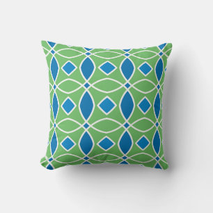 Abstract Retro Geometric seamless pattern with tri Throw Pillow