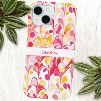 Abstract Retro Marble Pattern Pink Personalized