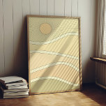 Abstract retro mountains sunset poster<br><div class="desc">An abstract mountains sunset landscape,  with retro vibes and vintage sepia colours.</div>