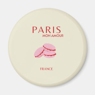 Abstract Retro Pastel Paris Travel Art Magnet
