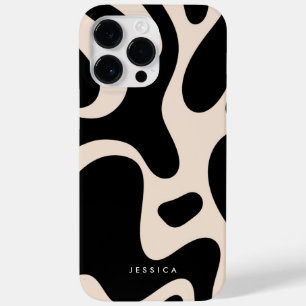 Abstract Retro Pattern Black and Beige  Case-Mate iPhone 14 Pro Max Case