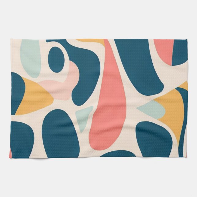 Abstract Retro Pattern Kitchen Towel (Horizontal)