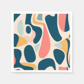 Abstract Retro Pattern Napkin
