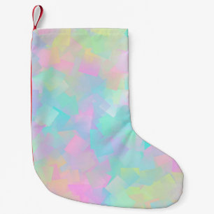 Abstract retro pattern of geometric shapes in pink small christmas stocking