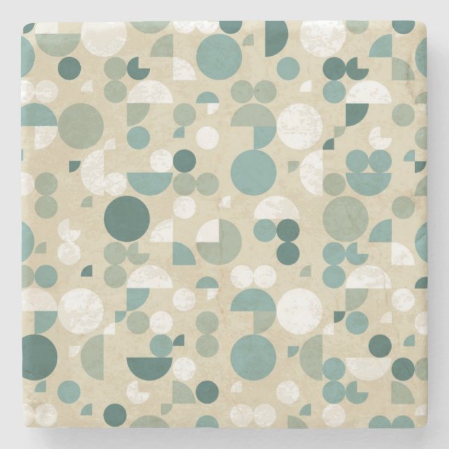 Abstract retro pattern stone coaster (Front)