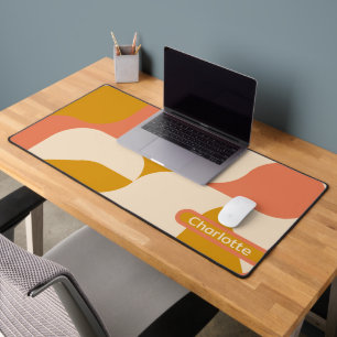 Abstract Retro Patterned Personalized Desk Mat
