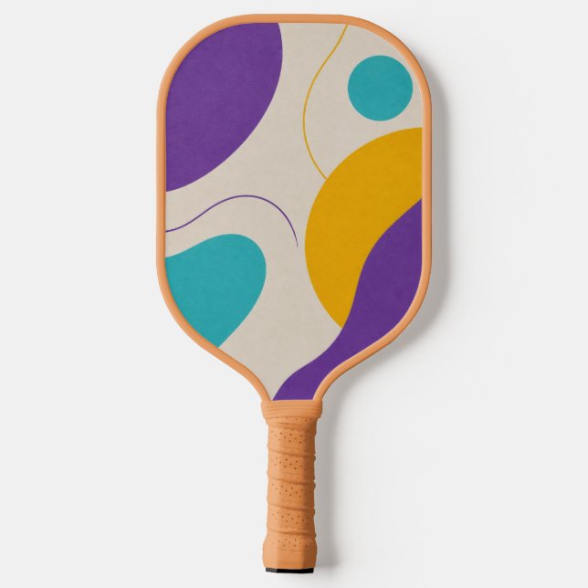 Abstract Retro Shape Colourful Pickleball Paddle  (Back)