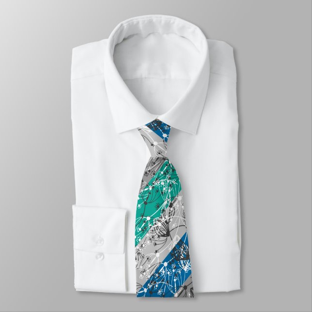 Abstract retro small flowers floral leaves branch tie (Tied)