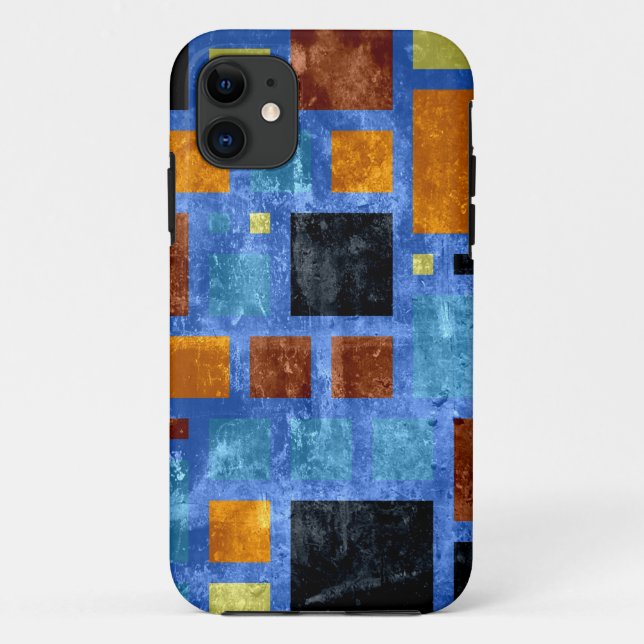 Abstract Retro Squares Pattern Case-Mate iPhone Case (Back)