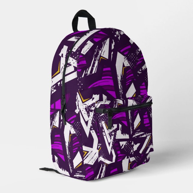 Abstract Retro Style Printed Backpack (Back Corner Left)