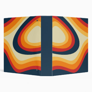 Abstract retro style waves design binder