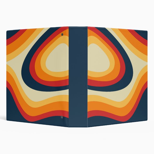 Abstract retro style waves design binder (Background)