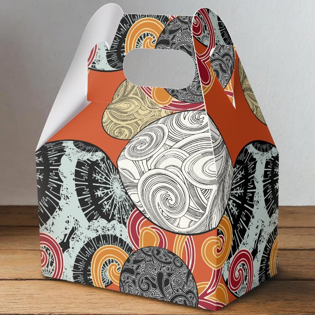 Abstract Retro Swirl Pattern Favor Box (Creator Uploaded)