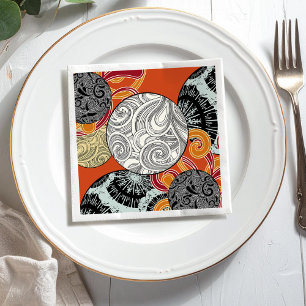 Abstract Retro Swirl Pattern Napkin