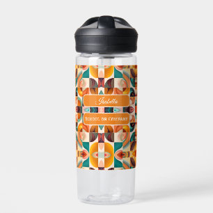 Abstract Retro Trendy Squares Collection Water Bottle