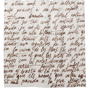 Abstract retro unreadable brown ink-written text. 