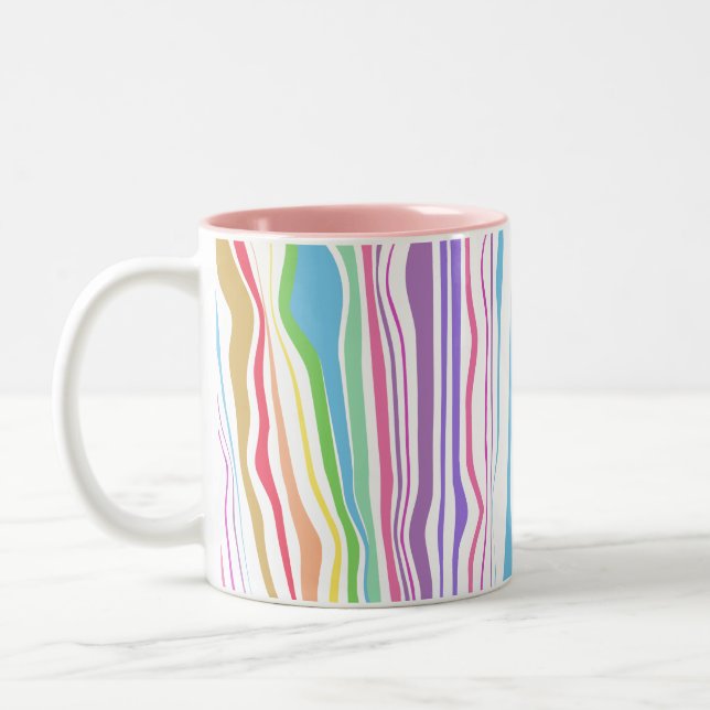 abstract retro vintage pattern Two-Tone coffee mug (Left)