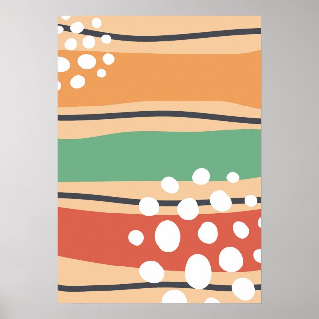 Abstract retro wave line art poster (Front)