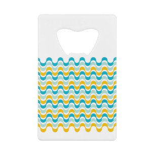 abstract retro wave pattern credit card bottle opener