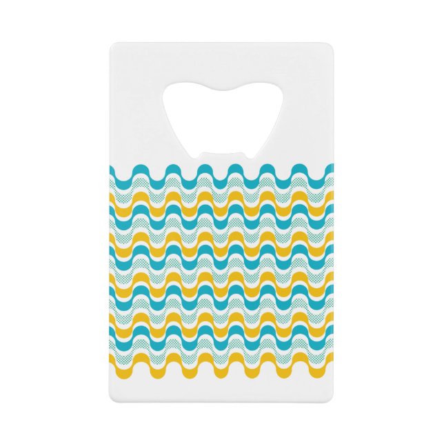 abstract retro wave pattern credit card bottle opener (Front)
