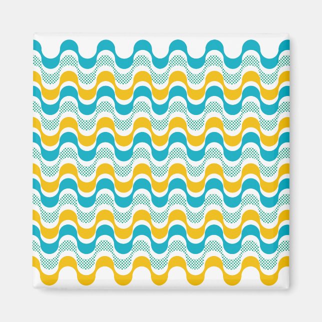 abstract retro wave pattern magnet (Front)