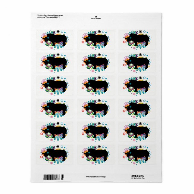 Abstract Rhino Labels (Full Sheet)