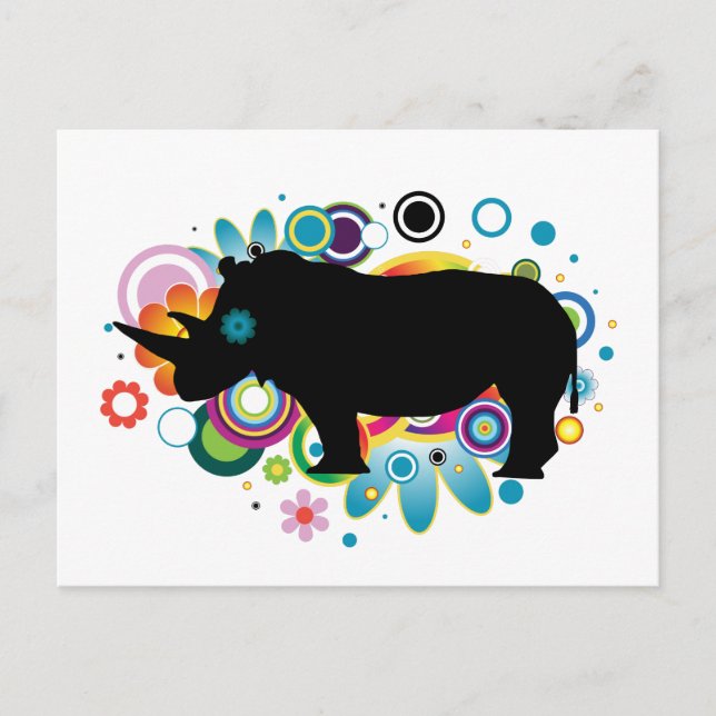 Abstract Rhino Postcard (Front)