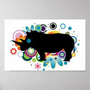 Abstract Rhino Poster