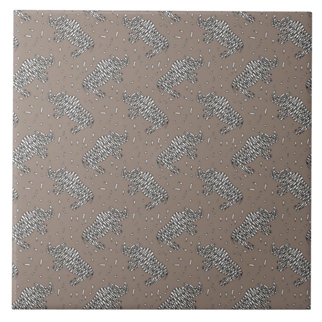 Abstract Rhinoceroses Tile (Front)