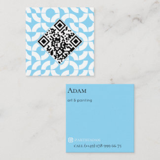 abstract ribbon grid custom modern square business card