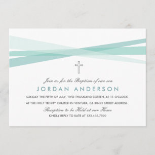 Abstract Ribbons Baptism Invite