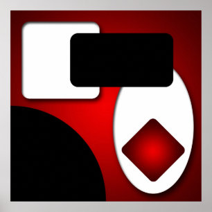 Abstract Rich Modern Red Shapes AP0006 Poster