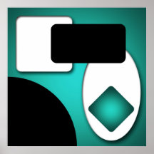 Abstract Rich Modern Teal Shapes AP0006