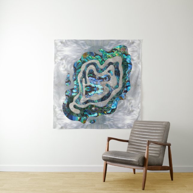 Abstract Ripple  Abalone and Mother of pearl Tapestry (In Situ)