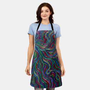 Abstract River Delta Jewel Tone Apron
