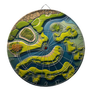 Abstract River Estuary Dartboard