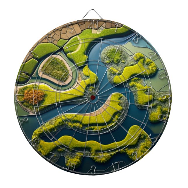 Abstract River Estuary Dartboard (Front)
