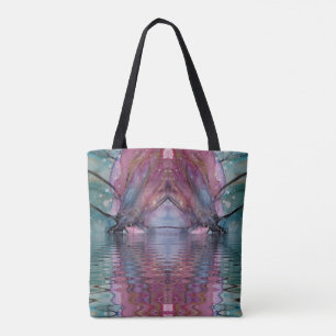 Abstract river tunnel colourful reflrction tote bag