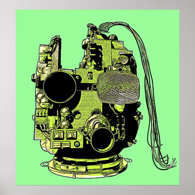 Abstract Robot Head Retro Colours Print (Front)