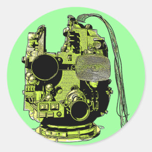 Abstract Robot Head Retro Colours Sticker