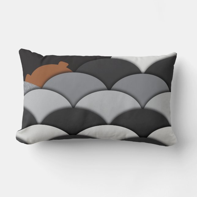 Abstract Rocks and Bear Lumbar Pillow (Front)