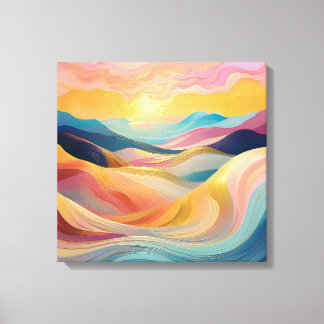 Abstract Rolling Hills at Sunset Canvas Print