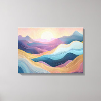 Abstract Rolling Hills at Sunset Canvas Print