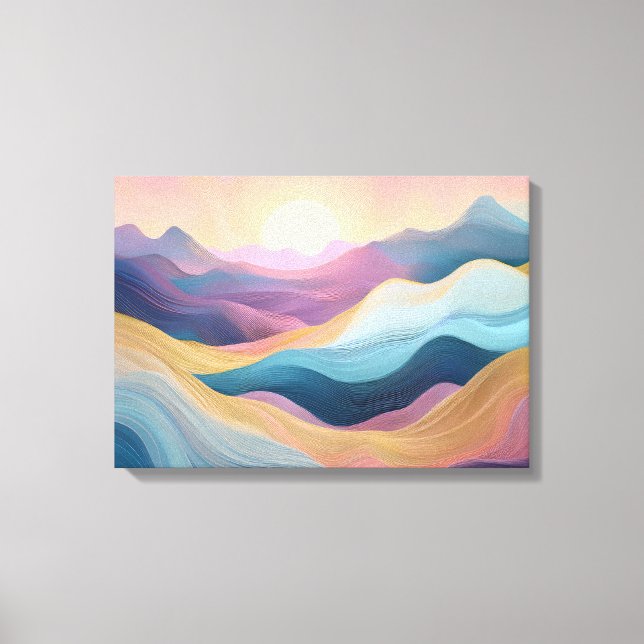 Abstract Rolling Hills at Sunset Canvas Print (Front)