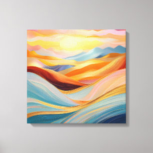 Abstract Rolling Hills at Sunset Canvas Print