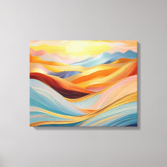 Abstract Rolling Hills at Sunset Canvas Print (Front)