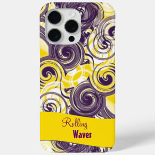 Abstract Rolling Wave In Purple and Yellow iPhone 15 Pro Max Case