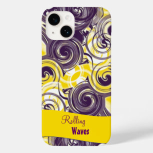 Abstract Rolling Wave in Purple and Yellow Case-Mate iPhone 14 Case