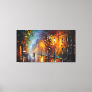 Abstract Romantic City Landscape Oil Painting Canvas Print
